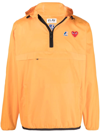 Comme Des Garçons Play Packable Ripstop Anorak K-way In Orange