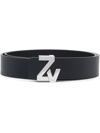 Zadig & Voltaire Crystal-embellished Leather Belt In Black