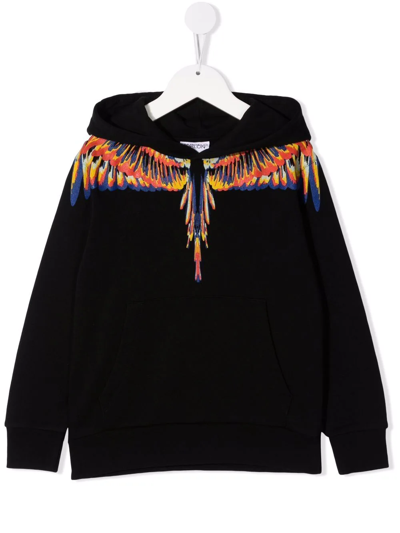 Marcelo Burlon County Of Milan Wings-print Zip-fastening Hoodie In Black