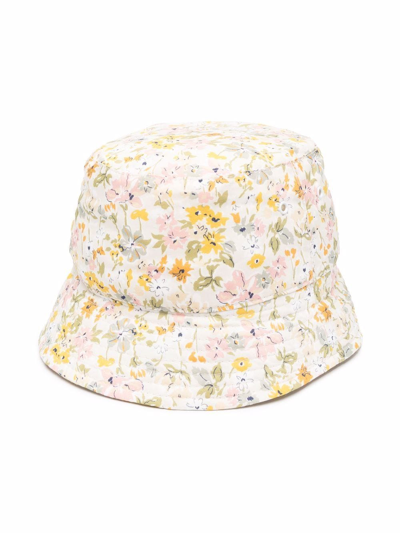 Bonpoint Kids' Theana Liberty Floral Print Cotton Bucket Hat In Cream