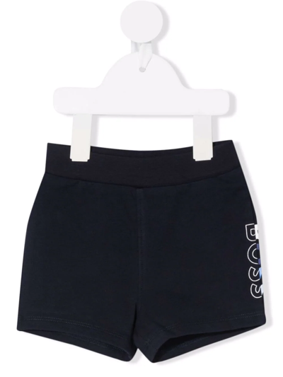 Bosswear Babies' Logo-print Track Shorts In Blue