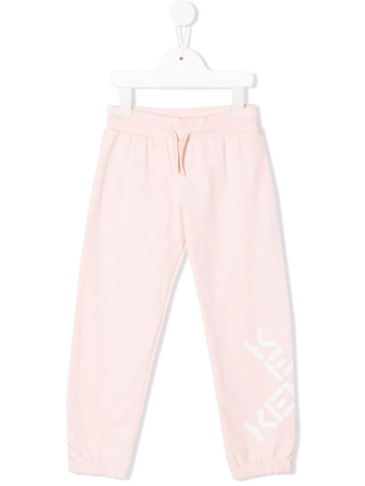 Kenzo Kids' Logo-print Track Trousers In Pink