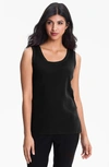 Misook Sparkle Knit Scoop Neck Tank Top In Black