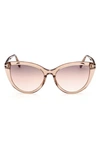 Tom Ford Isabella-02 56mm Gradient Cat Eye Sunglasses In Brown / Pink