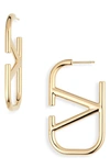 Valentino Open Logo Earrings In Oro 18