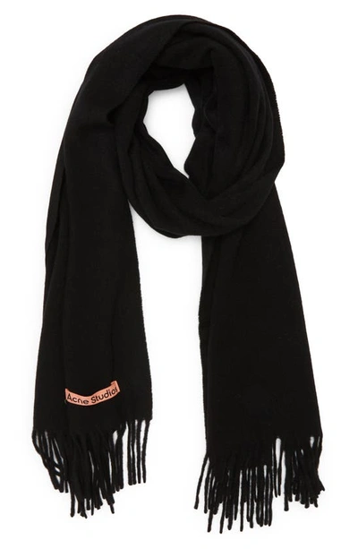 Acne Studios Cashmere Fringe Scarf In Black