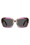 Marc Jacobs 59mm Rectangle Sunglasses In Violet Black/white / Grey