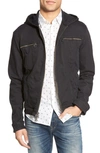 John Varvatos Star Usa Hooded Zip-front Knit Jacket In Black