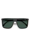Carrera Eyewear Gradient Oversize Rectangular Sunglasses In Matte Black / Green Polar