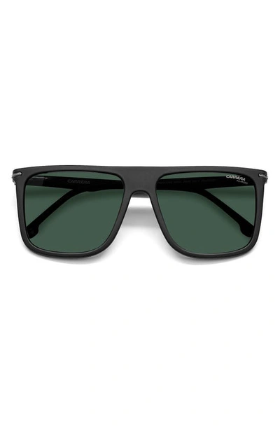 Carrera Eyewear Gradient Oversize Rectangular Sunglasses In Matte Black / Green Polar