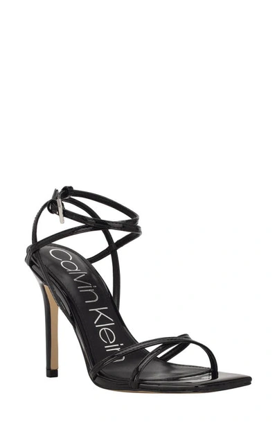 Calvin Klein Strappy Square-toe Heel In Black