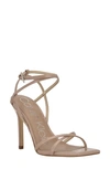 Calvin Klein Tegin Womens Faux Leather Ankle Strap Heels In Nude