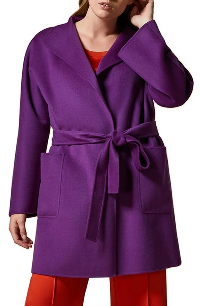 Marina Rinaldi Plus Size Tibet Double-faced Coat In Purple
