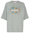 Chiara Ferragni Oversized T-shirt With Elbow-length Sleeves And Print Slogan In Grey