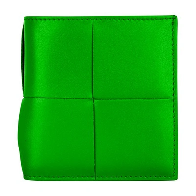 Bottega Veneta Slim Bi-fold Wallet In Parakeet Silver