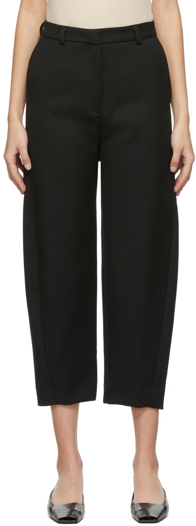 Totême Black Cotton Twisted Seam Trousers