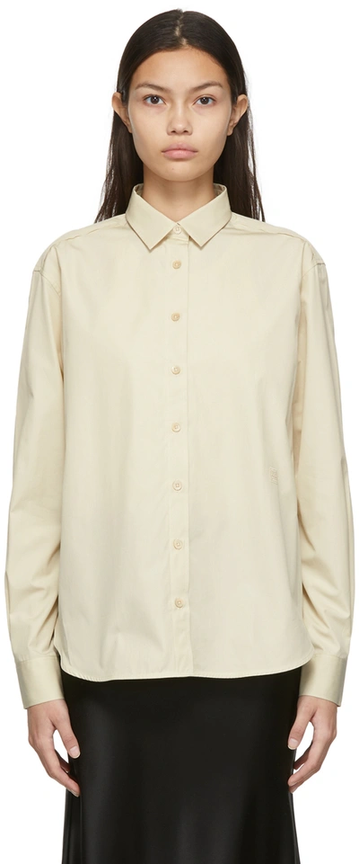 Totême Off-white Signature Cotton Shirt In Macadamia