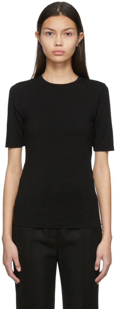 Totême Wool-blend Jersey T-shirt In Black