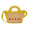 Marni Tropicalia Micro Raffia Tote Bag In Beige