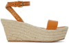ISABEL MARANT TAN MESSER WEDGE SANDALS