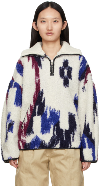 Isabel Marant Étoile Marner Printed Fleece Sweatshirt In Beige