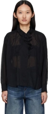 Isabel Marant Étoile Pamias Ruffled Cotton Shirt In Black