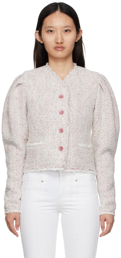 Isabel Marant Izma Textured Puff-sleeve Blazer In 40lk Light Pink