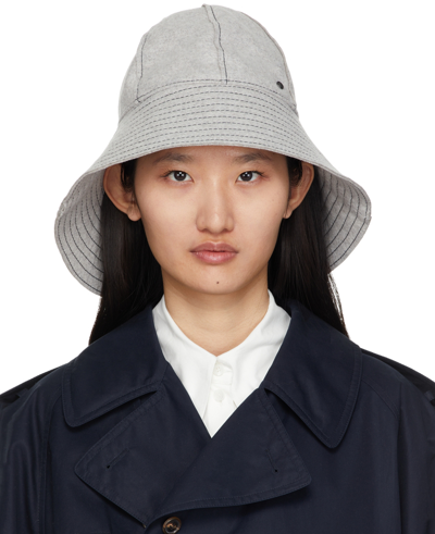 Maison Michel Grey Wool Julianne Hat In Mixed Grey