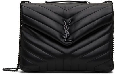 Saint Laurent Women's Medium Loulou Matelassé Leather Shoulder Bag In Nero,nero