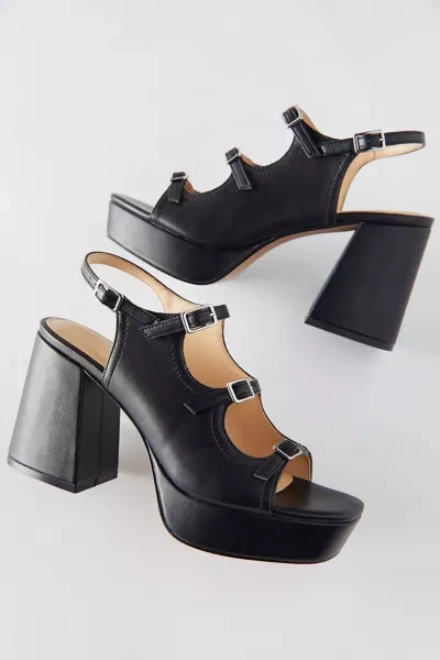 Urban Outfitters Uo Willow Strappy Platform Heel In Black