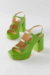 Urban Outfitters Uo Willow Strappy Platform Heel In Lime