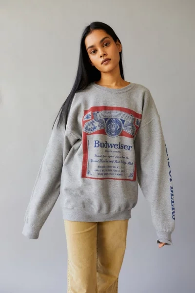 Urban Outfitters Budweiser King Of Beers Pullover Sweatshirt In Grey ModeSens