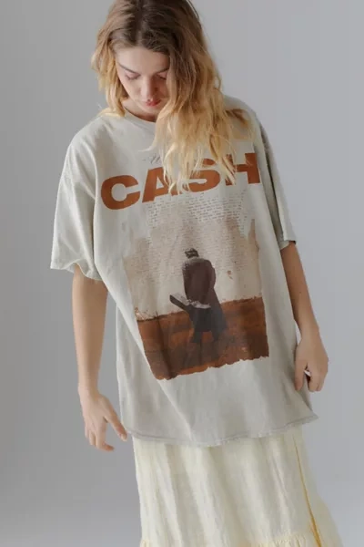 Urban Outfitters Johnny Cash T-shirt Dress In Tan