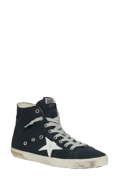Golden Goose Francy Distressed Suede High-top Sneakers In Navy