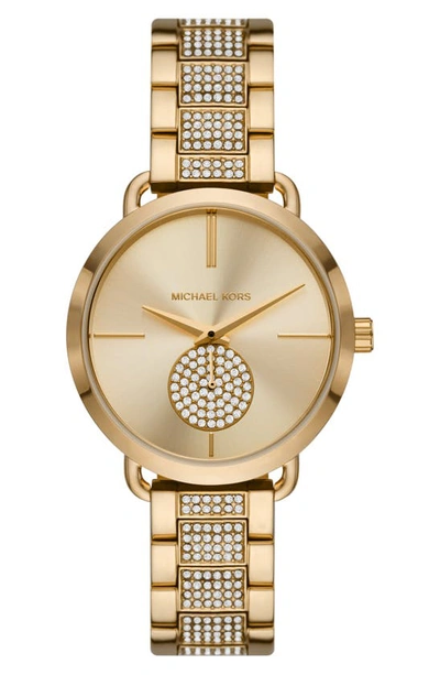 Michael Kors Mini Portia Pavé Gold-tone Watch