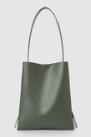 Cos Leather Medium Tote Bag In Green