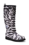 OFF-WHITE ZEBRA PRINT RAIN BOOT