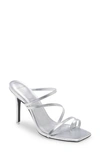 Black Suede Studio Cindy Stiletto Sandal In Silver Nappa Leather