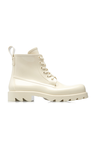 Bottega Veneta Combat Rubber Ankle Boots In White