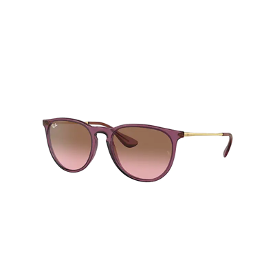 Ray Ban Erika Classic Sunglasses Transparent Violet Frame Pink Lenses 54-18