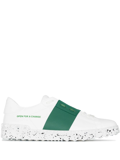 Valentino Garavani Open For Change Faux Leather Sneakers In White
