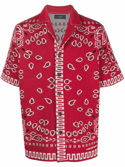 Alanui 头巾印花棉珠地布短袖衬衫 In Red