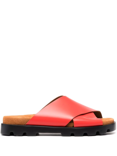 Camper Brutus Cross Strap Sandals In Red