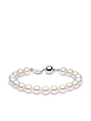 Yoko London 18kt White Gold Classic 8mm Freshwater Pearl Bracelet In Silber