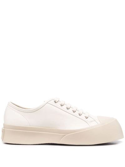 Common Projects Pablo Leather Flatform Sneakers In White