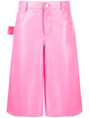 Bottega Veneta Pink Wide Leg Bermuda Shorts In Rosa