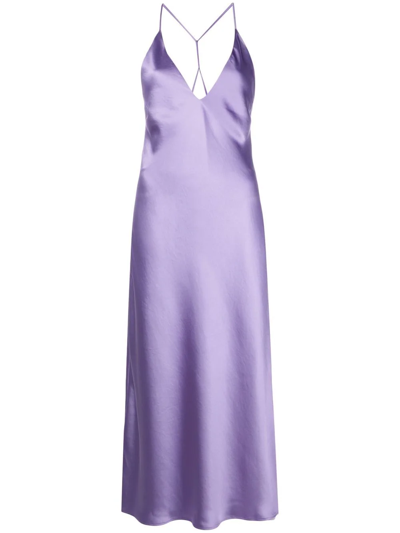 Blanca Vita V-neck Strappy Dress In Violett