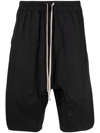 Rick Owens Black Drawstring Waist Shorts In Schwarz