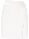 Andreädamo Strap-detail Ribbed-knit Skirt In Nude
