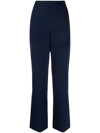 P.a.r.o.s.h Blue Pants With Wide Leg And Elastic Rear Waist In Tech Fabric Woman In Blau